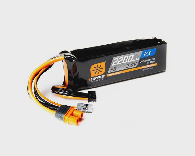 SPMX22003SLFRX, Spektrum RC 2200mAh 3S 9.9V Smart LiFe Receiver Battery; IC3