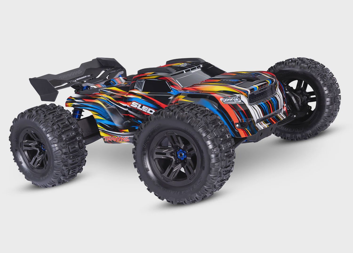 95096-4, Traxxas Sledge RTR 6S 4WD Belted Tires Electric Monster Truck, Color: Blue