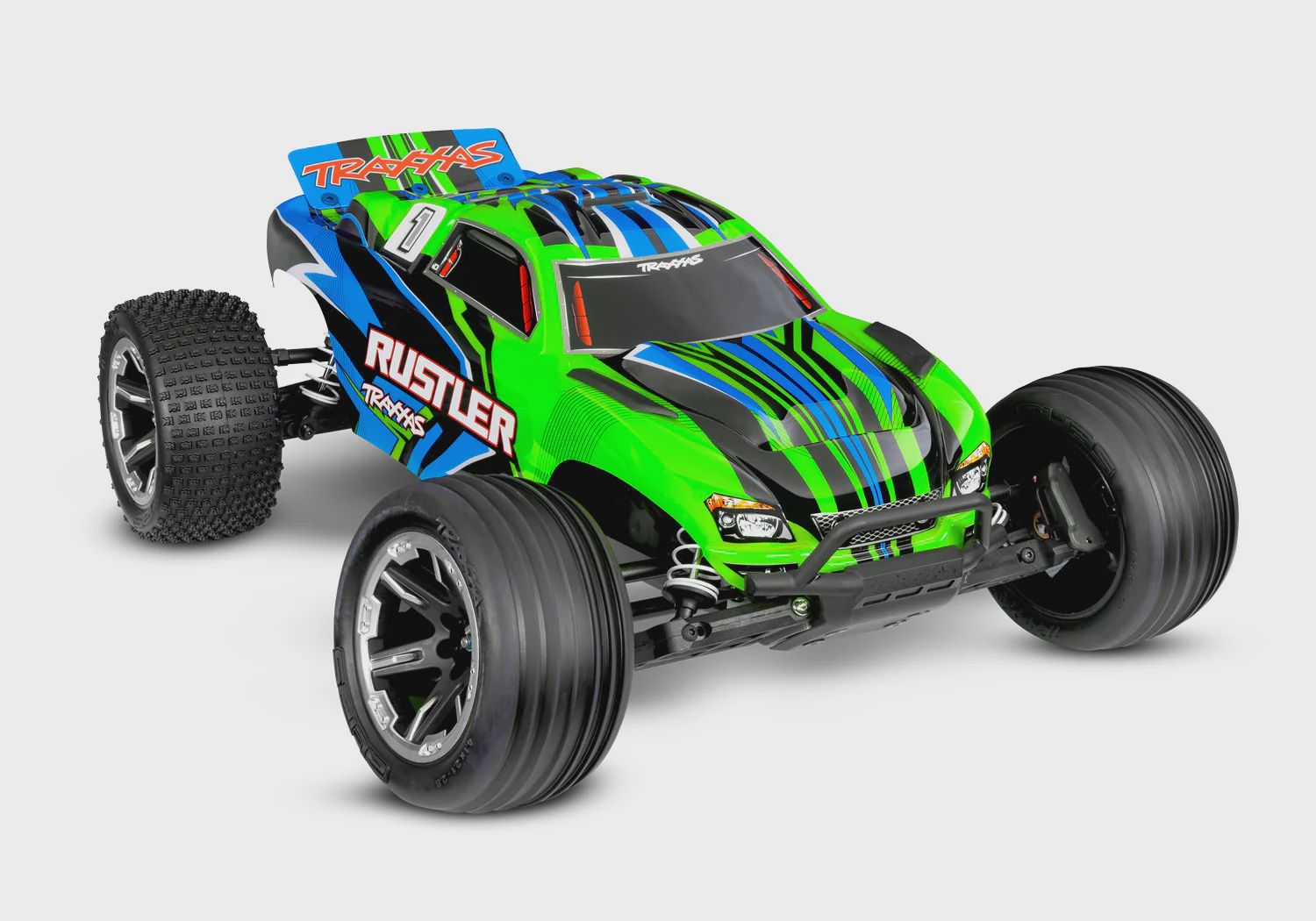 37254-8, Traxxas Rustler HD 1/10 RTR 2WD Electric Stadium Truck (Green) w/XL-5 ESC, Color: Green