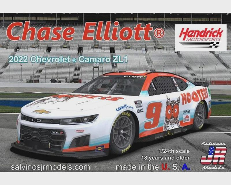 SJMHMC2022CEH, Salvinos JR Models 1/24 Chase Elliott 2022 Nascar Hooters