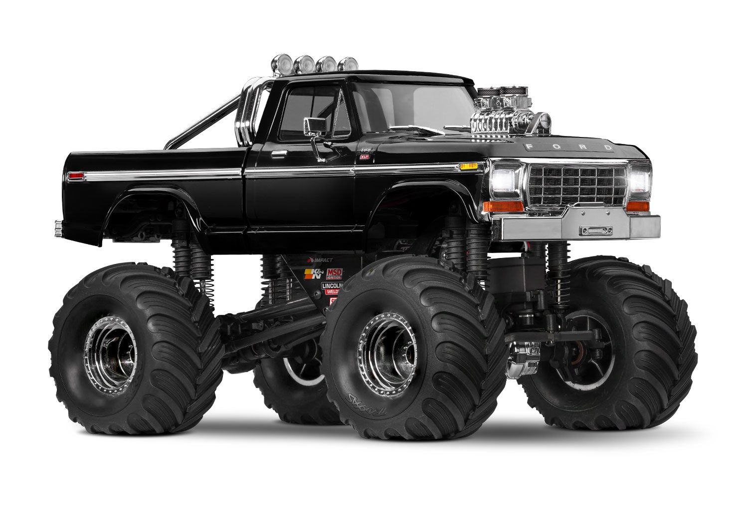 98044-1-BLK, Traxxas TRX-4MT 1/18 4WD RTR Micro Monster Truck w/1979 Ford F-150 Body (Black)