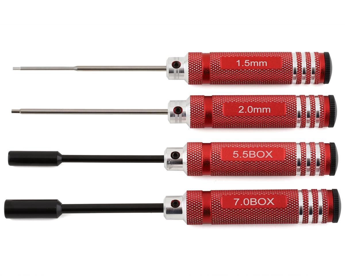 Yokomo 4-Piece Metric Hex &amp; Nut Driver Tool Set