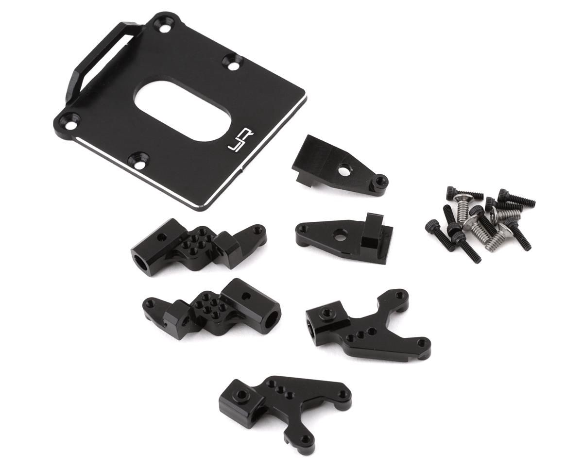 Yeah Racing Axial SCX24 Front &amp; Rear Adjustable Shock Mounts w/ESC Plate (Black)
