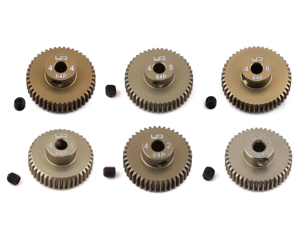 Yeah Racing Hard Coated 64P Aluminum Pinion Gear Set (41, 42, 43, 44, 45, 46T)