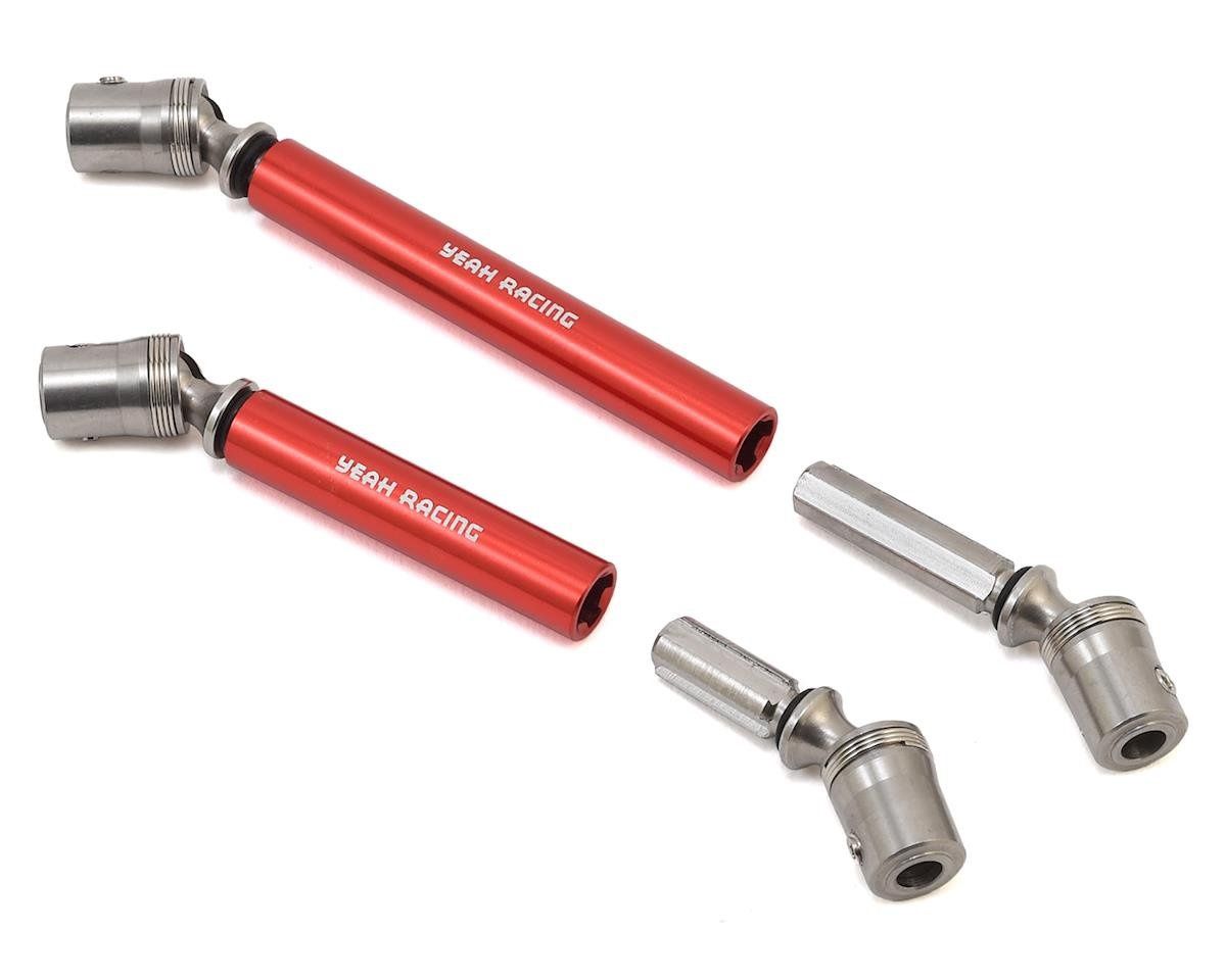 Yeah Racing Stainless Steel Front &amp; Rear Center Shaft Set for Traxxas TRX-4 (Red)