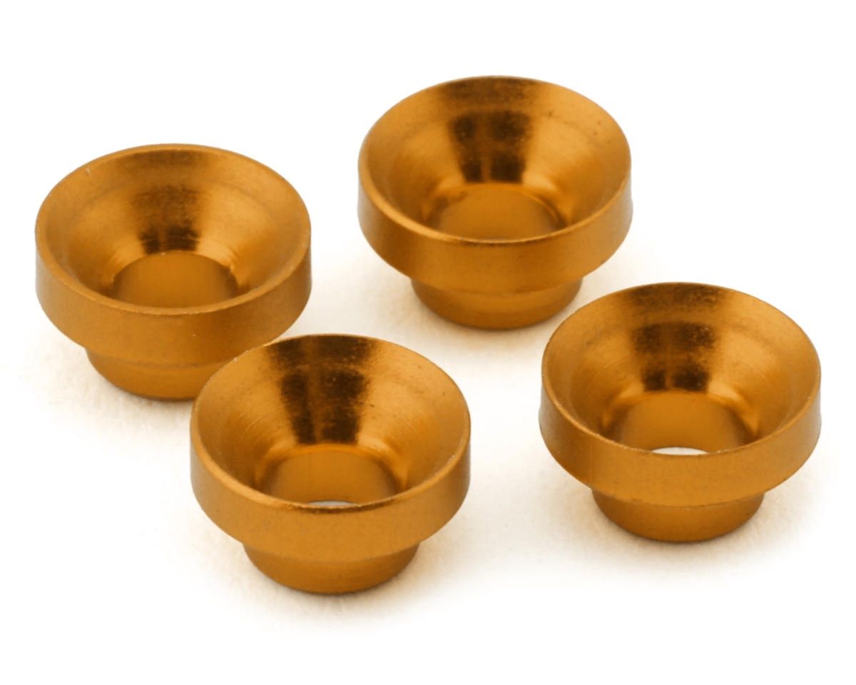 Yeah Racing Aluminum Servo Grommet Washers (Orange) (4)