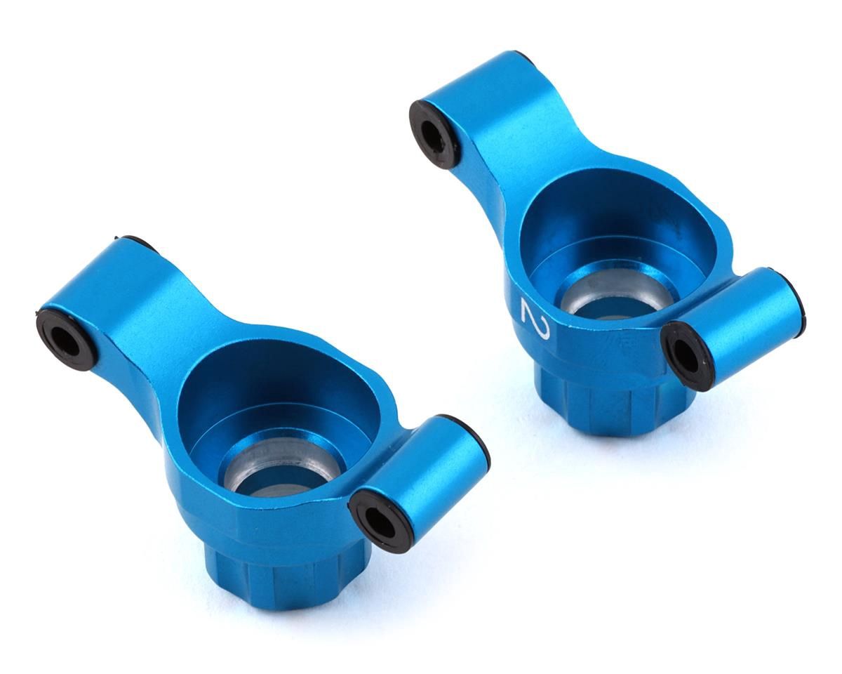 Yeah Racing Tamiya TT-02 Aluminum Rear Hubs (Blue) (2) (2ÔøΩ Toe-In)