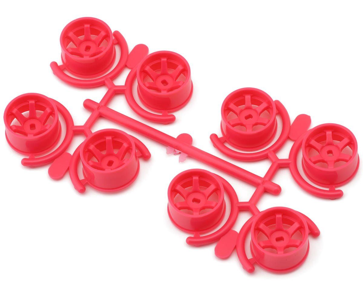 Yeah Racing Mini-Z AWD 11mm 5-Spoke Wide Rims Set (Florescent Pink)