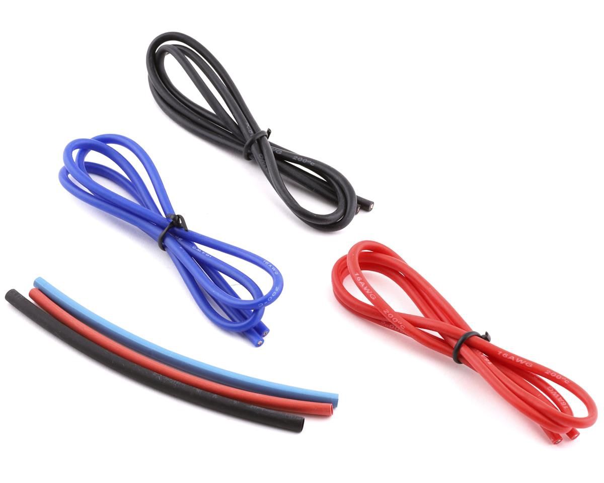 Yeah Racing Silicone Wire Set (Red, Black &amp; Blue) (3) (1.9&#39;) (16AWG)