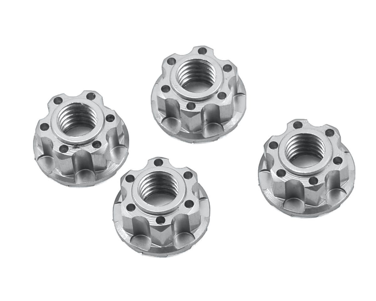 Yeah Racing 4mm Aluminum Serrated Wheel Lock Nut (4) (Silver)