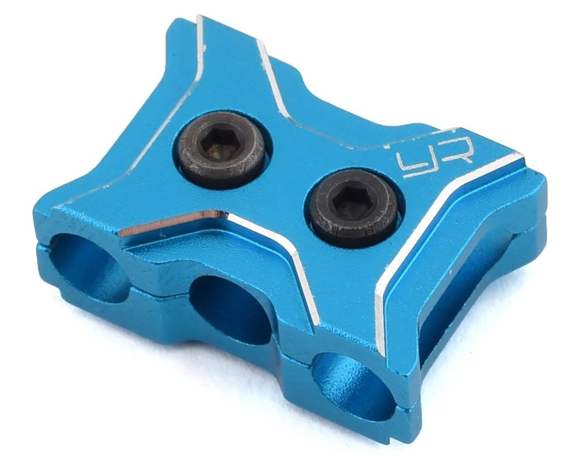 Yeah Racing Aluminum 12-14 Gauge Wire Clamp (Blue) (Type A)