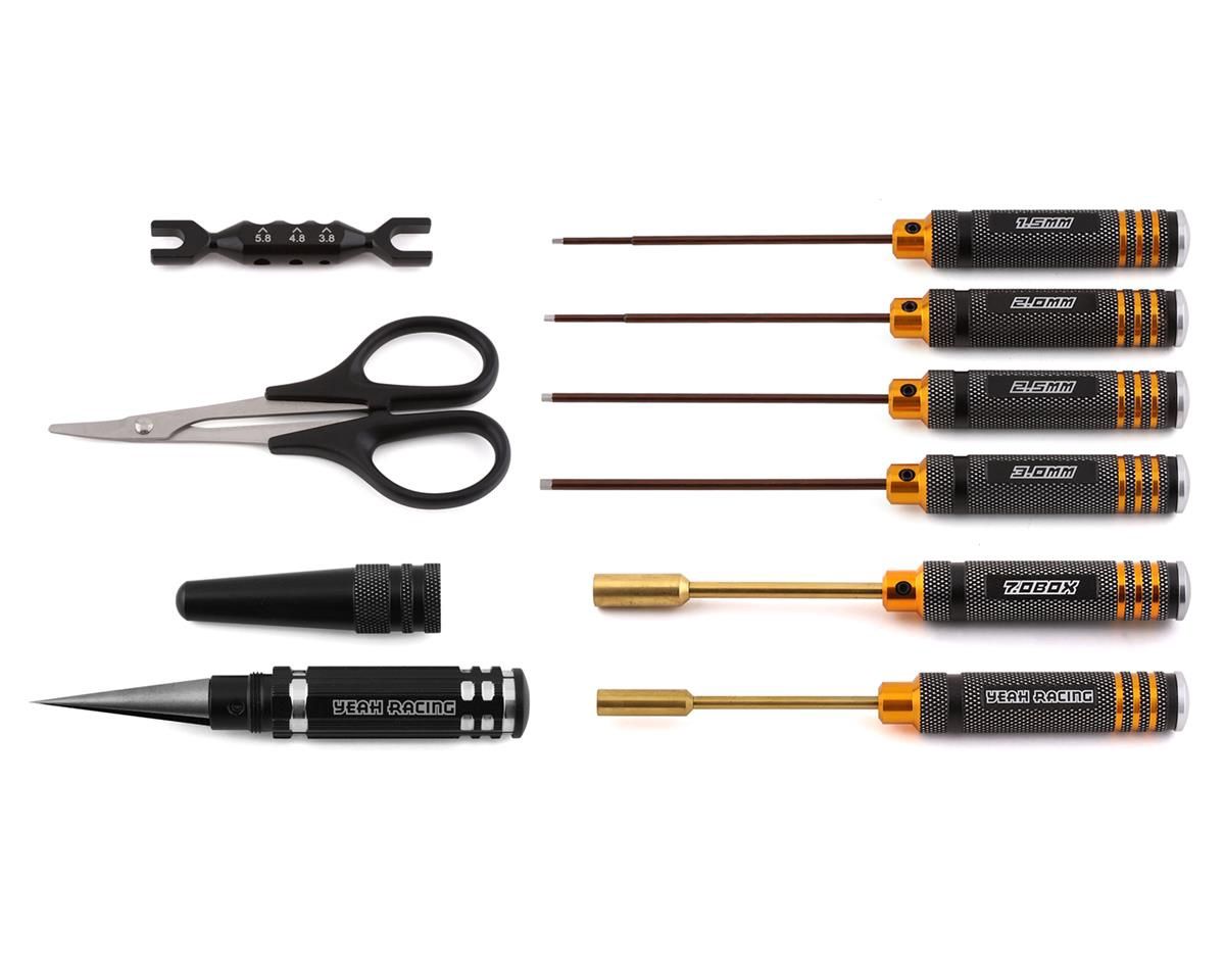 Yeah Racing 9-Piece Metric 1/10 Track Day Starter Tool Set w/LiPo Safe Bag