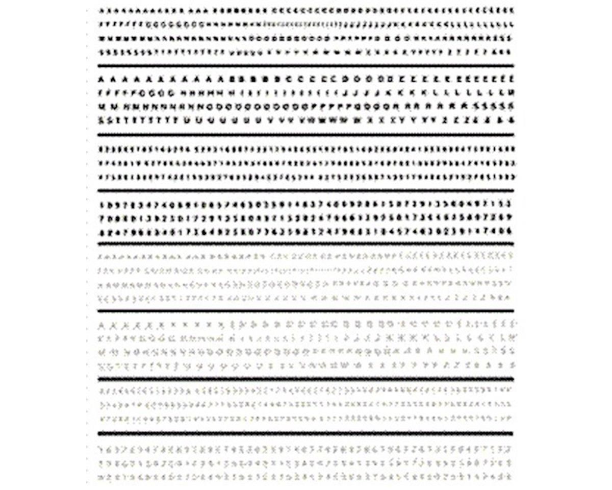 Woodland Scenics Mini Lettering Dry Transfer, Black/White