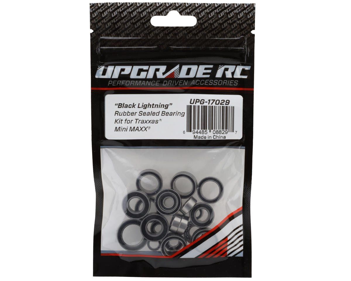UPG-17029, UpGrade RC &quot;Black Lightning&quot; Rubber Sealed Bearing Kit for Traxxas Mini Maxx
