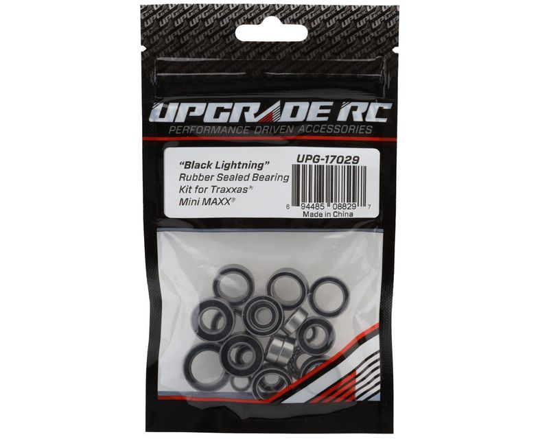 UPG-17029, UpGrade RC &quot;Black Lightning&quot; Rubber Sealed Bearing Kit for Traxxas Mini Maxx