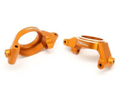 Treal Hobby 7075 Aluminum Front C-Hubs for TraxxasÔøΩ X-MaxxÔøΩ (Orange) (2)