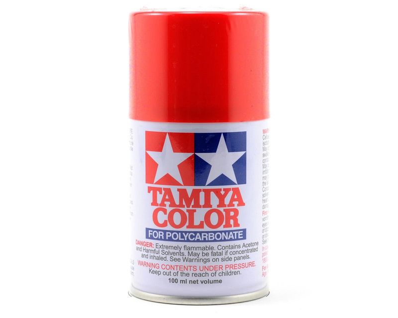 TAM86034, Tamiya PS-34 Bright Red Lexan Spray Paint (100ml)