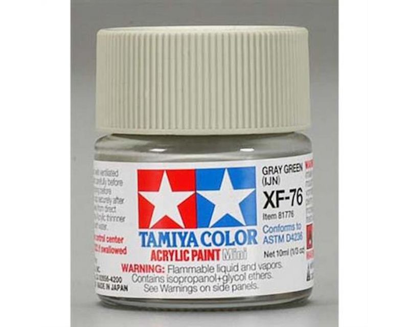 TAM81776, Tamiya XF-76 Flat Grey Green Acrylic Paint (10ml)