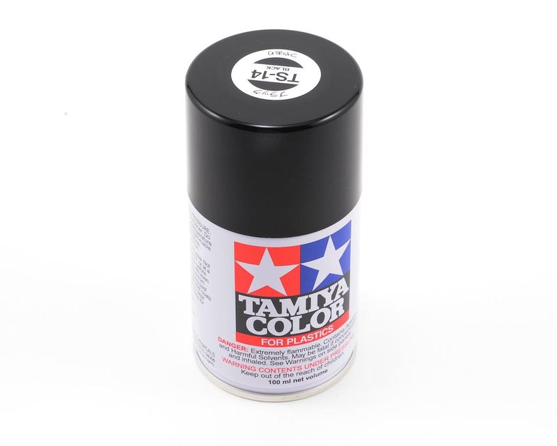 TAM85014, Tamiya TS-14 Black Lacquer Spray Paint (100ml)