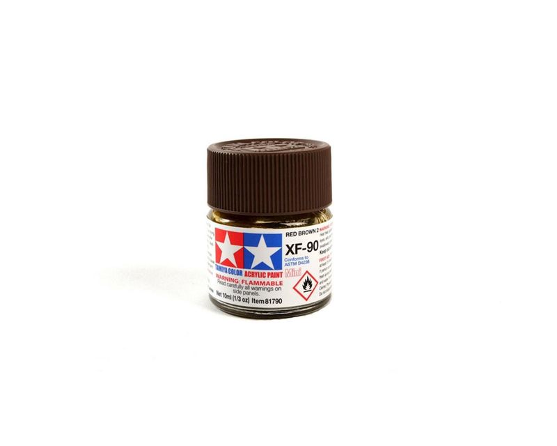 TAM81790, Tamiya XF-90 Flat Red Brown 2 Acrylic Paint (10ml)