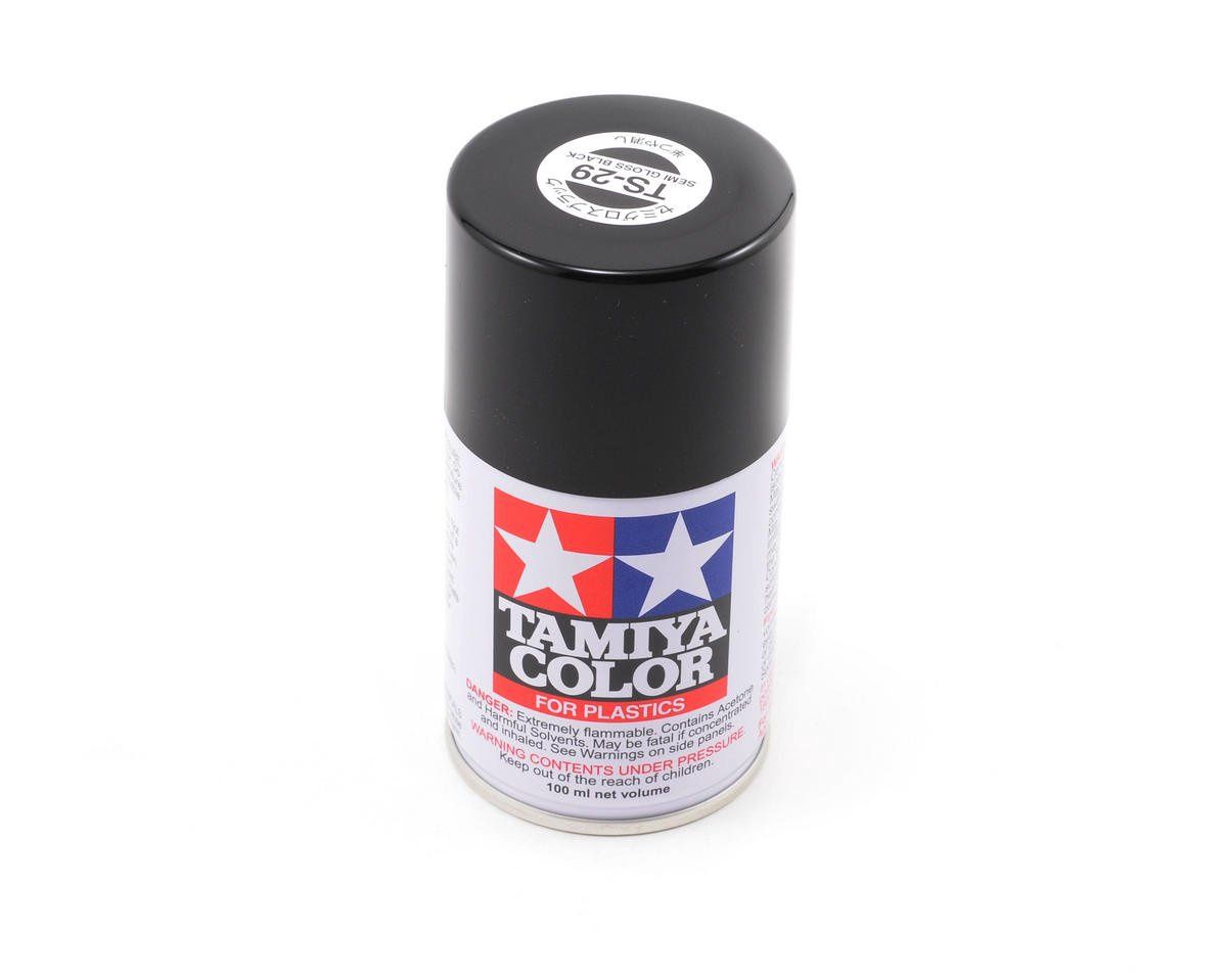TAM85029, Tamiya TS-29 Semi-Gloss Black Lacquer Spray Paint (100ml)