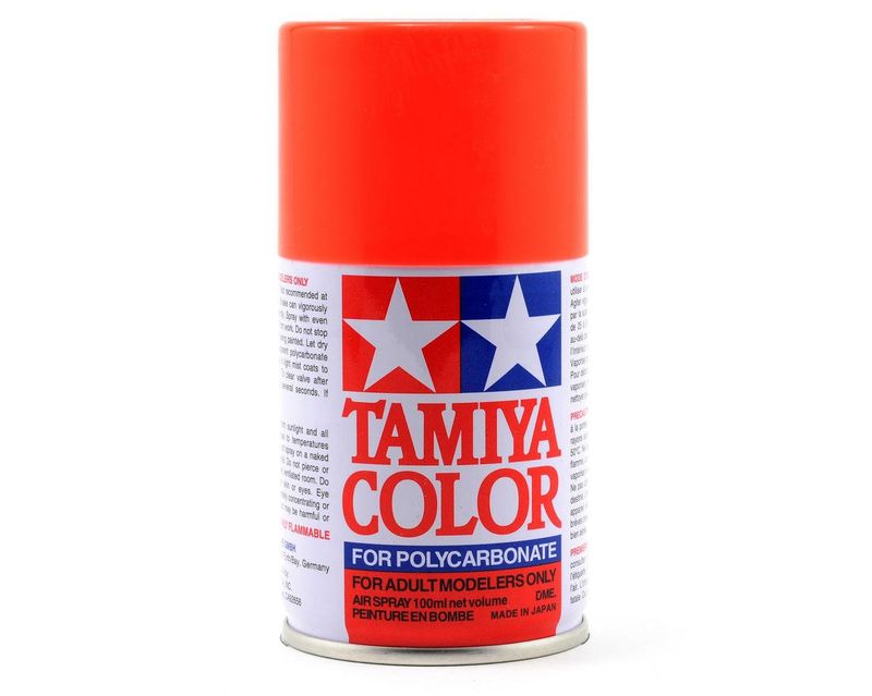 TAM86020, Tamiya PS-20 Fluorescent Red Lexan Spray Paint (100ml)