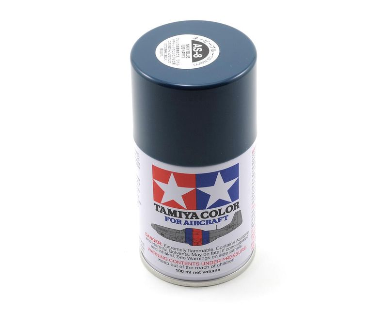 TAM86508, Tamiya AS-8 USNAVY Navy Blue Aircraft Lacquer Spray Paint (100ml)