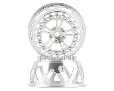 (Clearance) SSD00517, SSD RC V Spoke Lightweight Drag Rear Main Wheel Inserts (Silver) (2)
