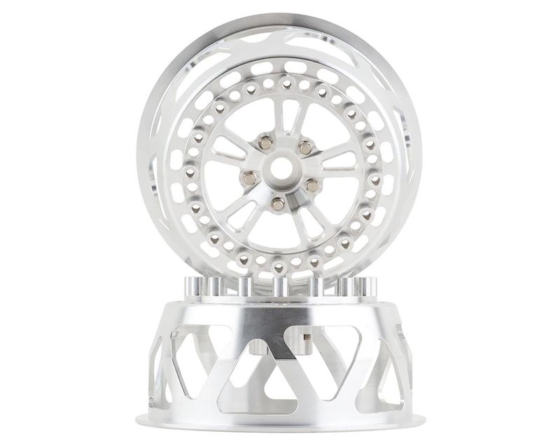 (Clearance) SSD00517, SSD RC V Spoke Lightweight Drag Rear Main Wheel Inserts (Silver) (2)