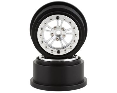 SSD00525, SSD RC V Spoke Lightweight Aluminum Drag Racing Beadlock Wheels (Silver) (2)