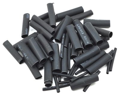 ProTek RC 1.5, 5, 6 &amp; 8mm Shrink Tubing Assortment Pack (Black) (20) (1&quot; Length)