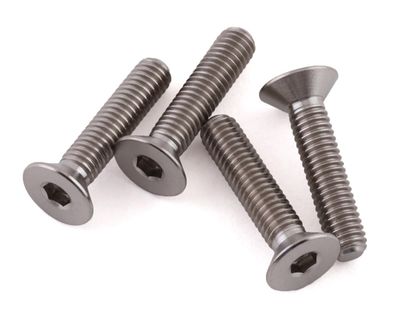 ProTek RC 3x14mm &quot;Grade 5&quot; Titanium Flat Head Hex Screw (4)
