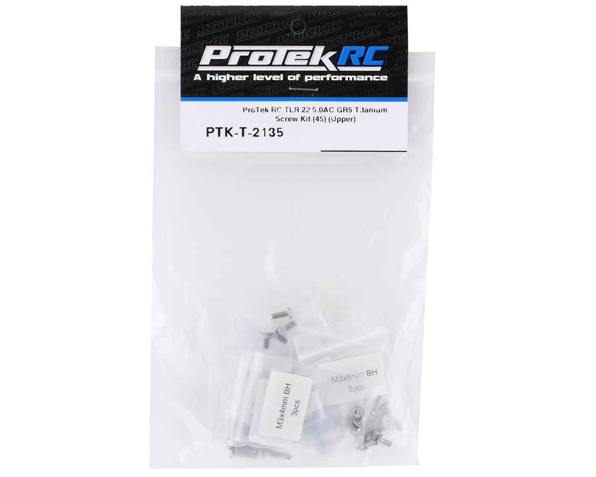 ProTek RC TLR 22 5.0AC &quot;Grade 5&quot; Titanium Screw Kit (45) (Upper)