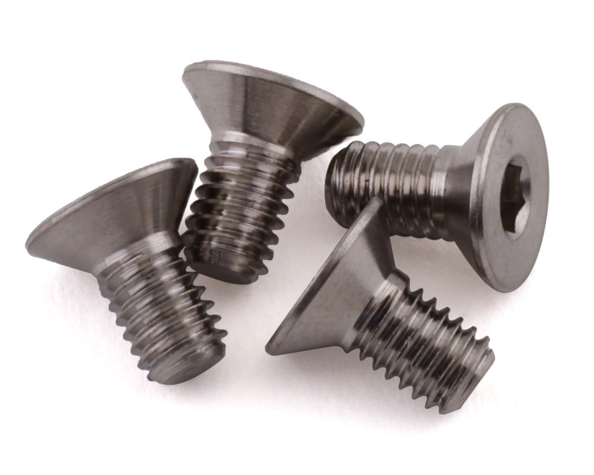 ProTek RC 3x6mm &quot;Grade 5&quot; Titanium Flat Head Hex Screw (4)