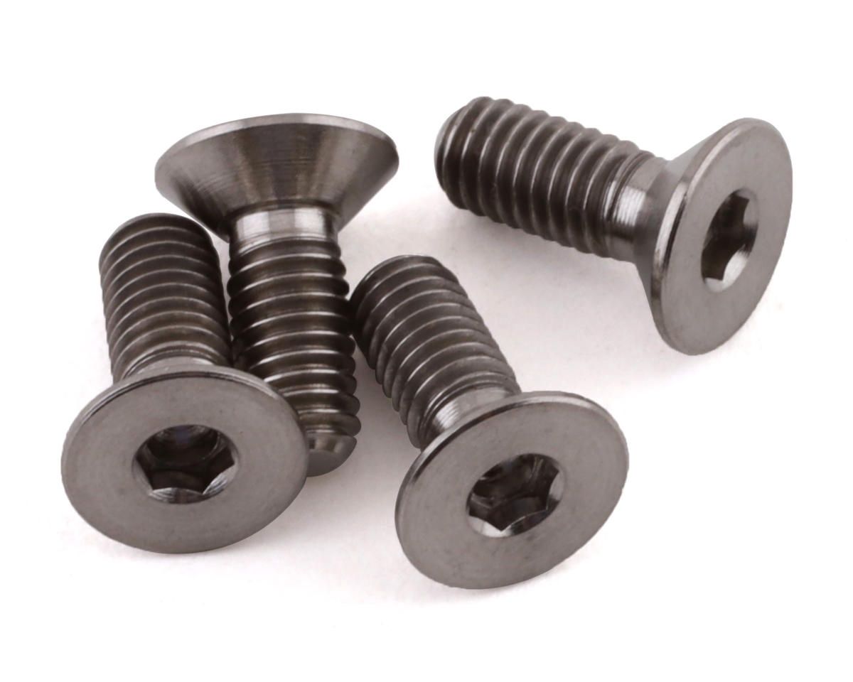 ProTek RC 3x8mm &quot;Grade 5&quot; Titanium Flat Head Hex Screw (4)
