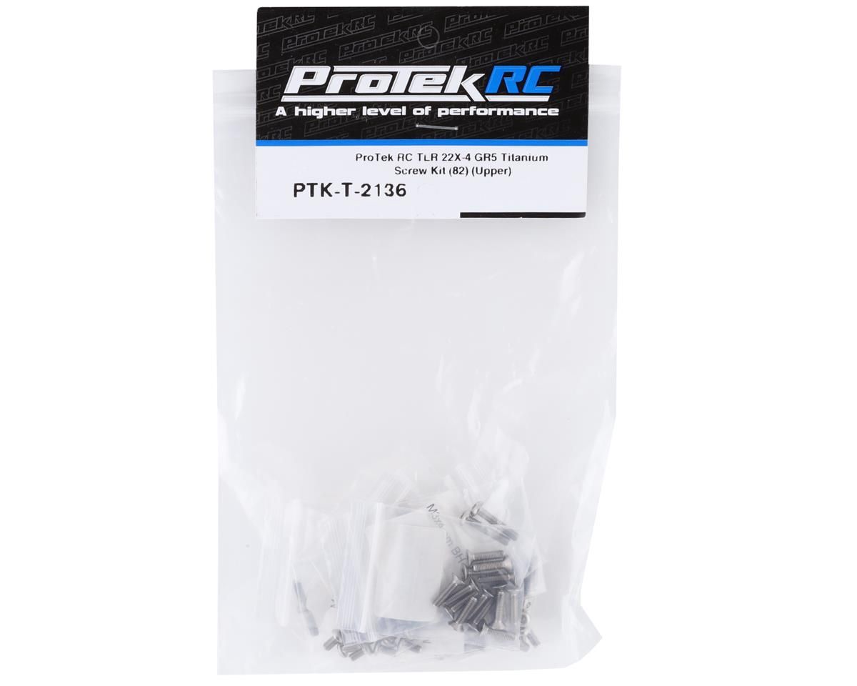 ProTek RC TLR 22X-4 &quot;Grade 5&quot; Titanium Screw Kit (82) (Upper)