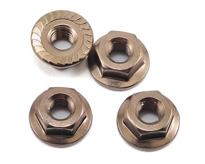 Kyosho 4x4.5mm Aluminum Flanged Locknut (Gun Metal) (4)