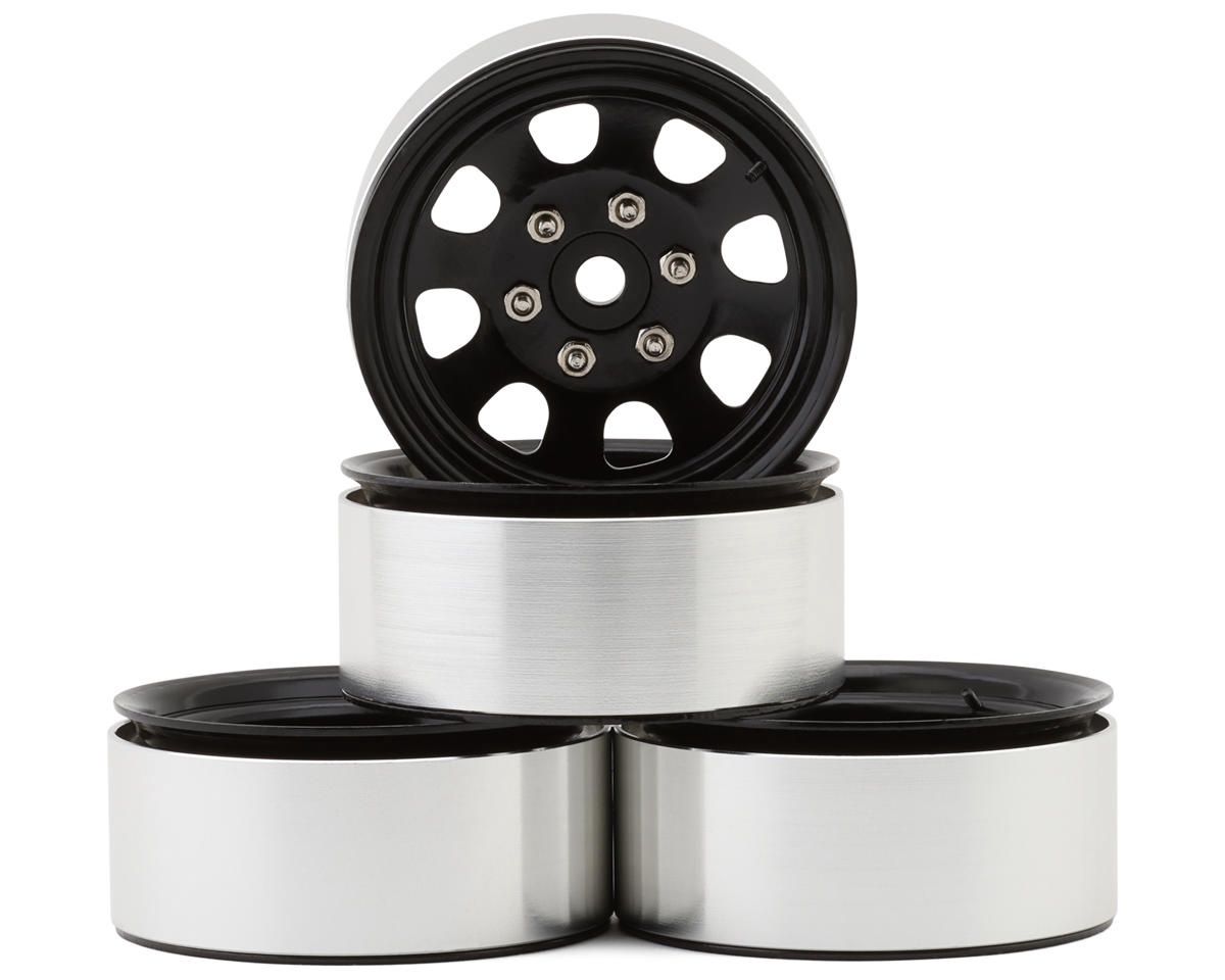 Hot Racing 1.9&quot; Steel Beadlock 6-Lug Wagon Wheels (Black) (4)