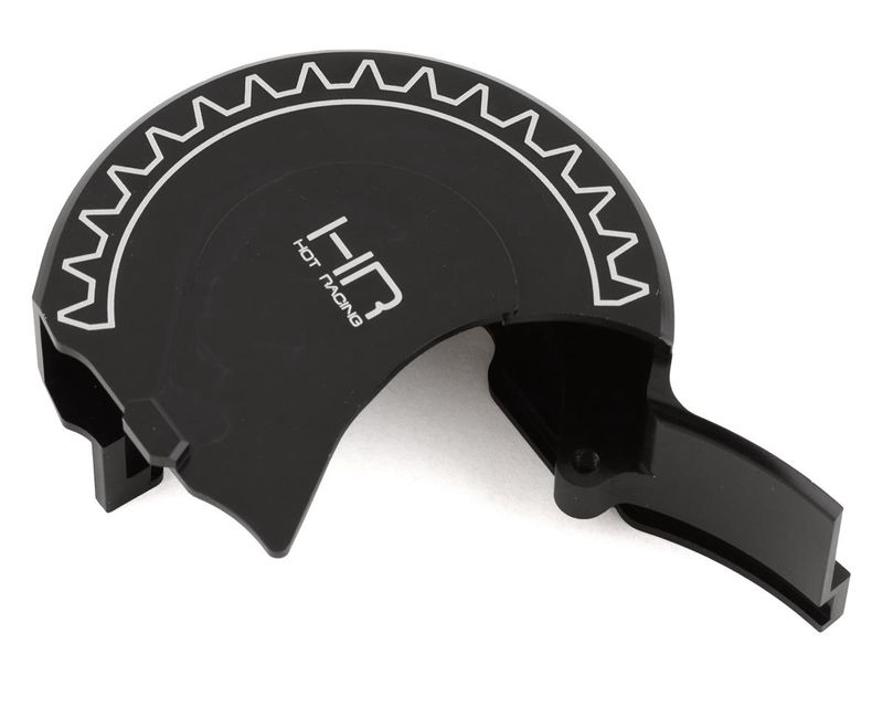 HRAERVT32C01, Hot Racing Aluminum Transmission Spur Gear Cover for Traxxas E-Revo 2.0 (Black)