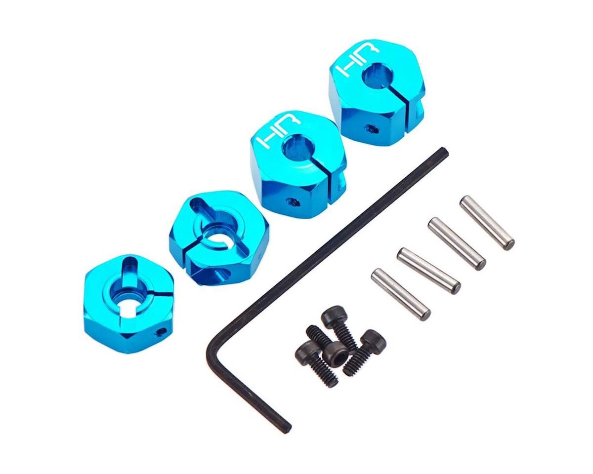 Hot Racing 12mm Aluminum Wheel Hex, Blue (4): ECX 2WD