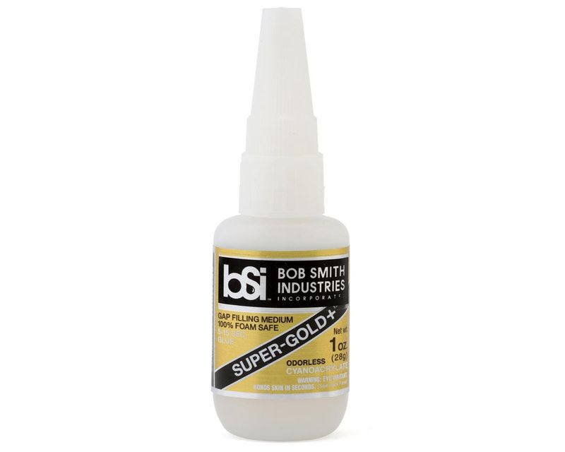 BSI139H, Bob Smith Industries Super-Gold+ Odorless Foam-Safe CA Glue (Medium) (1oz)