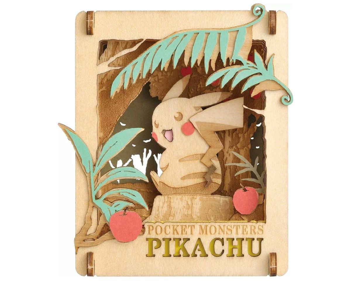 ENSKY PUZZLES Paper TheaterÔøΩ "PokÔøΩmon" Pikachu Found Wood Style 3D Diorama Kit