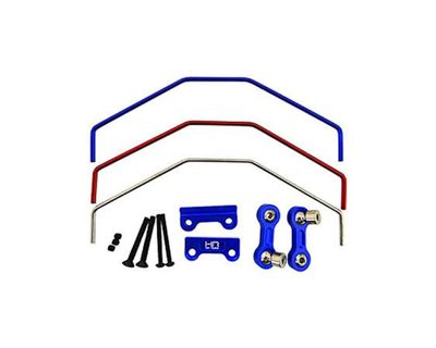 HRAXMX311X06, Hot Racing Aluminum Front/Rear Sway Bar Set for Traxxas X-Maxx (Blue)