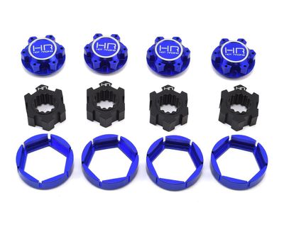 Hot Racing Aluminum Locking 24mm Hex Hub Wheel Set for Traxxas X-Maxx (Blue)
