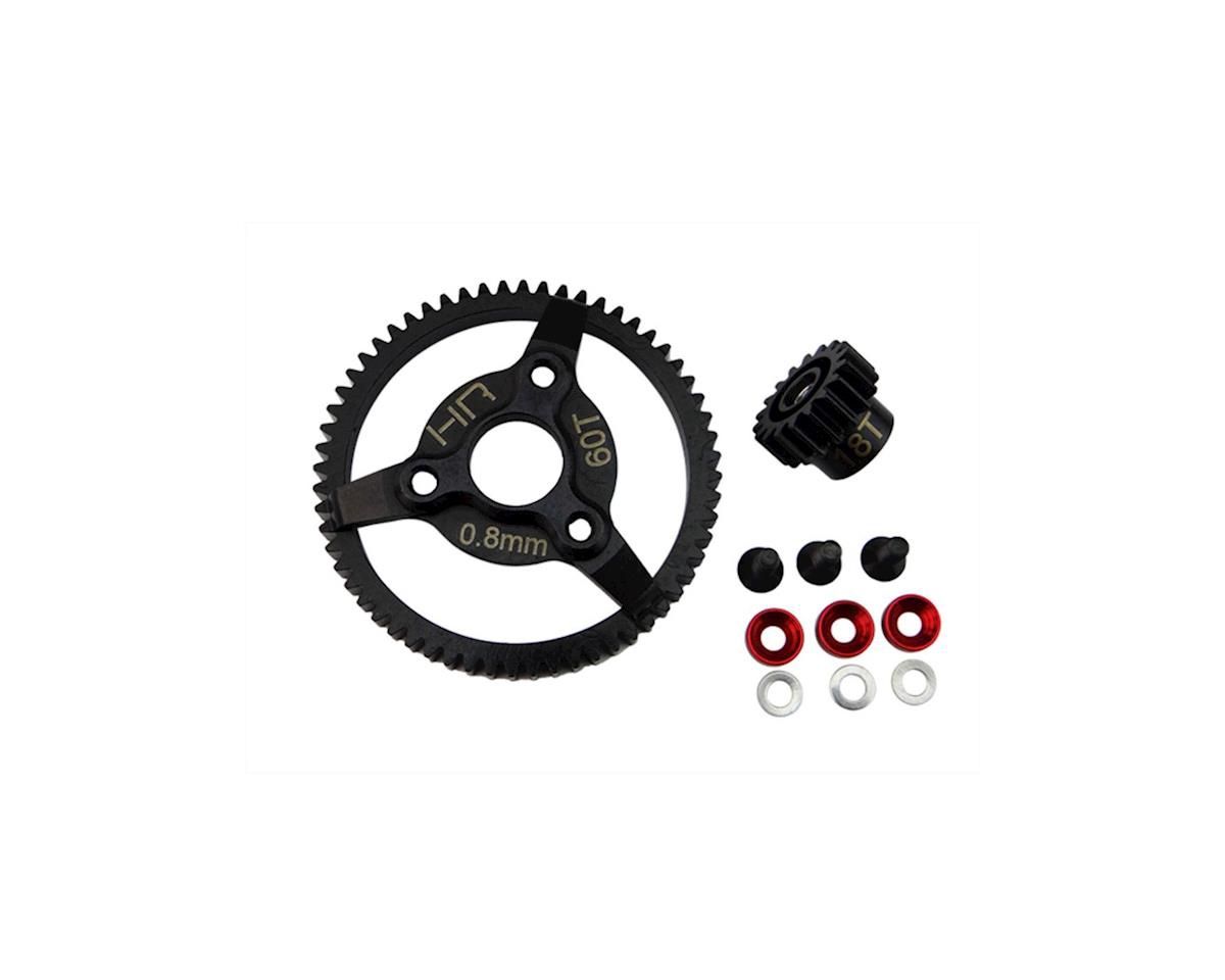 Hot Racing 32P Steel Pinion &amp; Spur Gear Set (Red) (18T/60T)