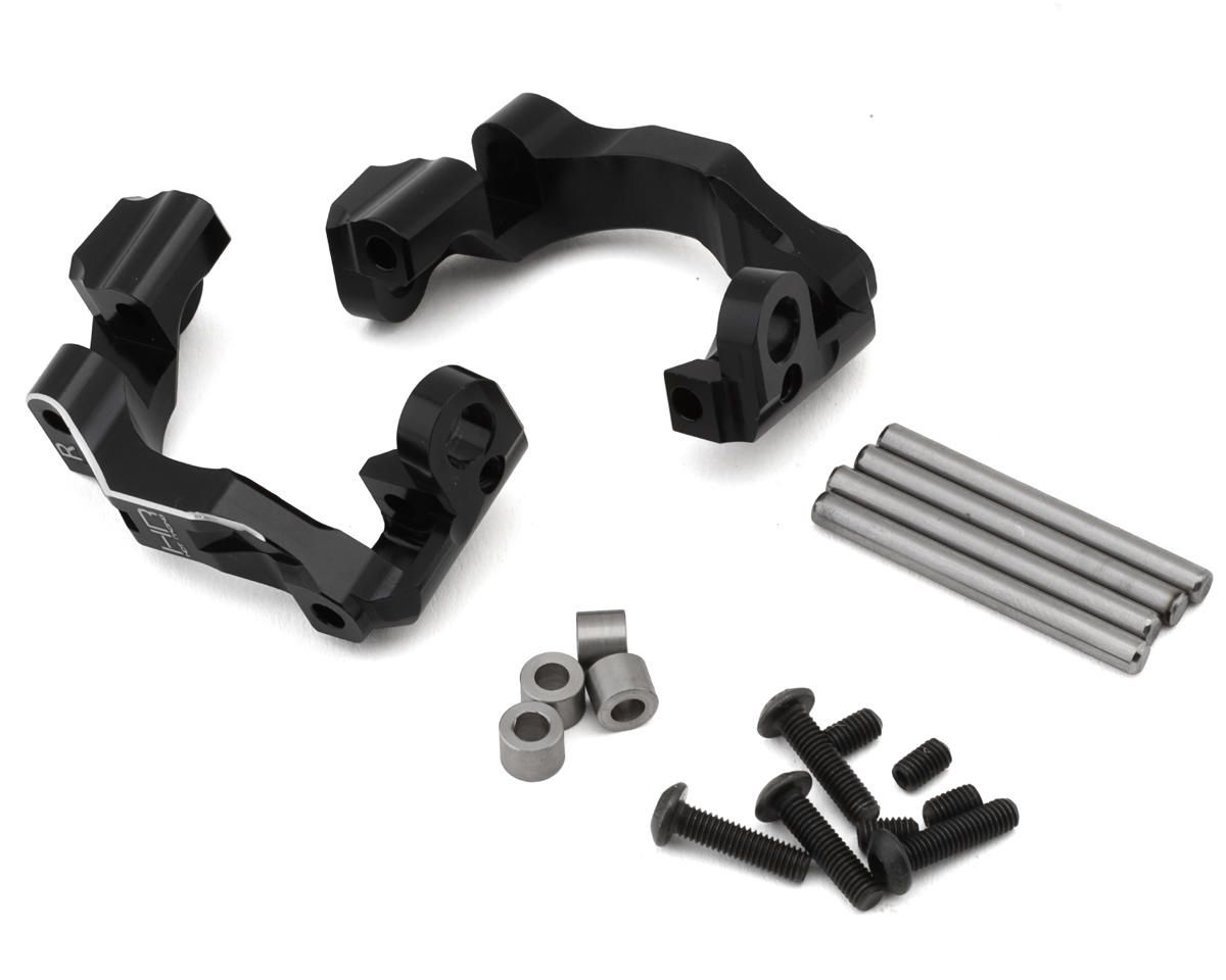 Hot Racing Aluminum Front Caster Blocks for TraxxasÔøΩ Mini MaxxÔøΩ (Black) (2)