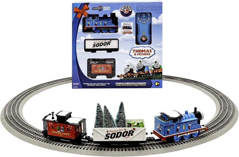 LNL685324, Lionel Thomas &amp; Friends Christmas Freight Electric O Gauge Bluetooth Train Set with Remote