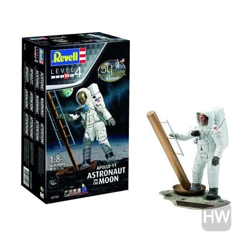 RVL03702, Revell of Germany - Apollo 11 Astronaut on the Moon 50th w/ Paint &amp; Glue 1/8