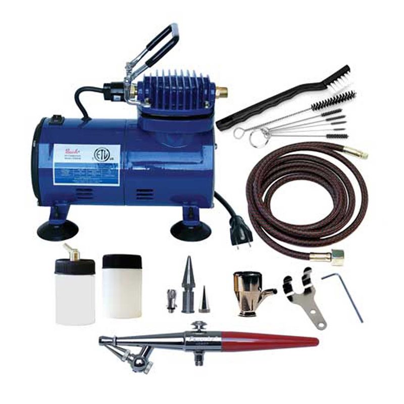 PASH100D, Airbrush &amp; Compressor Package: HSET, D500SR, &amp; AC7