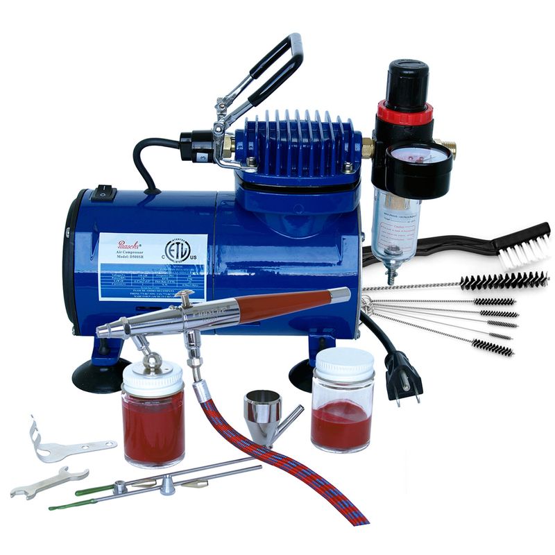 PASVL100D, Airbrush &amp; Compressor: VLSET, D500SR, DVDVL &amp; AC7